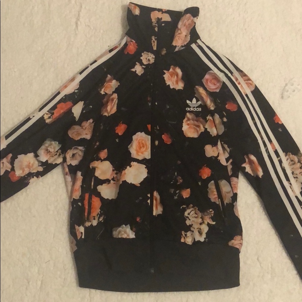 Adidas floral track jacket